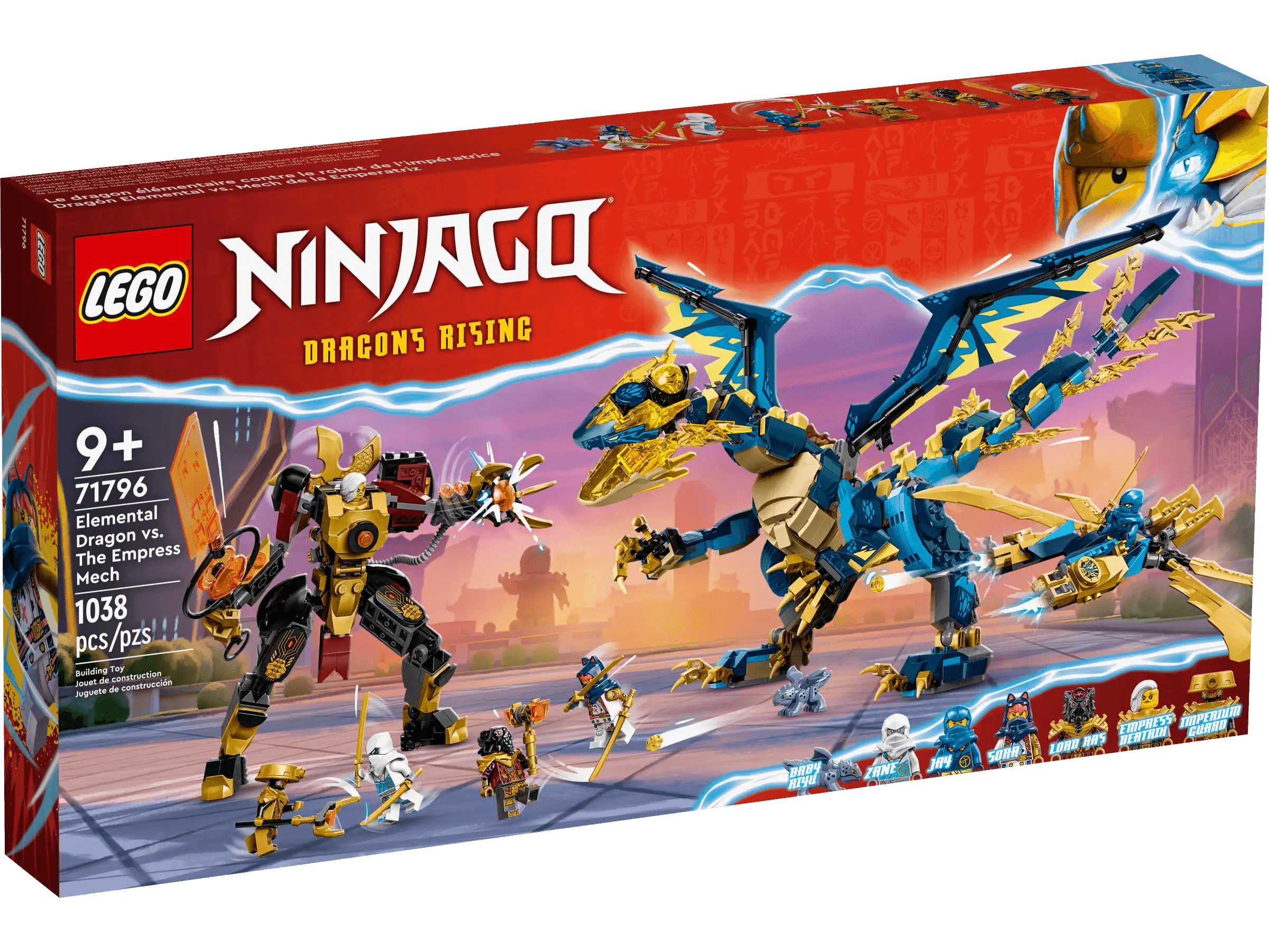 Natural Finish Wooden Building Blocks with a Carry - Case for Easy StorageLEGO 71796 Ninjago Elemental Dragon vs. The Empress Mech