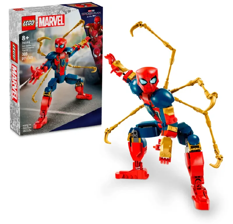 High - Grade Solid Wooden Building Blocks with a Puzzle - Solving FeatureIron Spider-Man Construction Figure