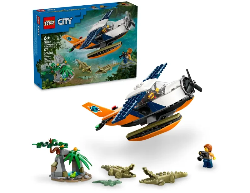 High - Quality Solid Wooden Building Blocks with Magnetic Inserts for Added StabilityJungle Explorer Water Plane