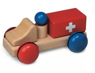 Ergonomic Stapelstein Toy Puzzles for Kids with Special NeedsFagus houten mini-ambulance F12.04