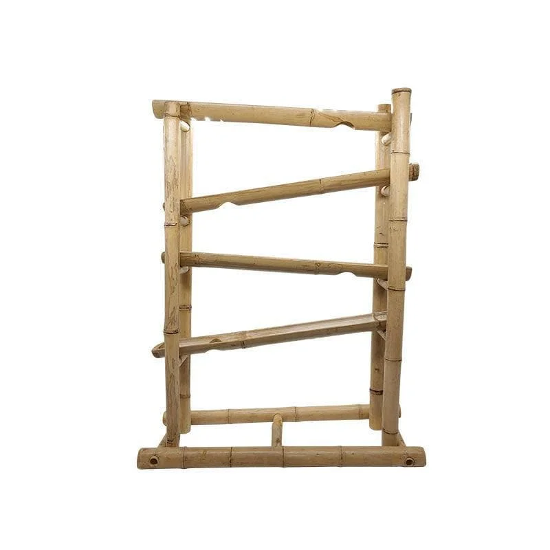 Natural Finish Wooden Pull - Along Wagon for Outdoor Toy Transport and PlayBamboo Water and Ball Rack