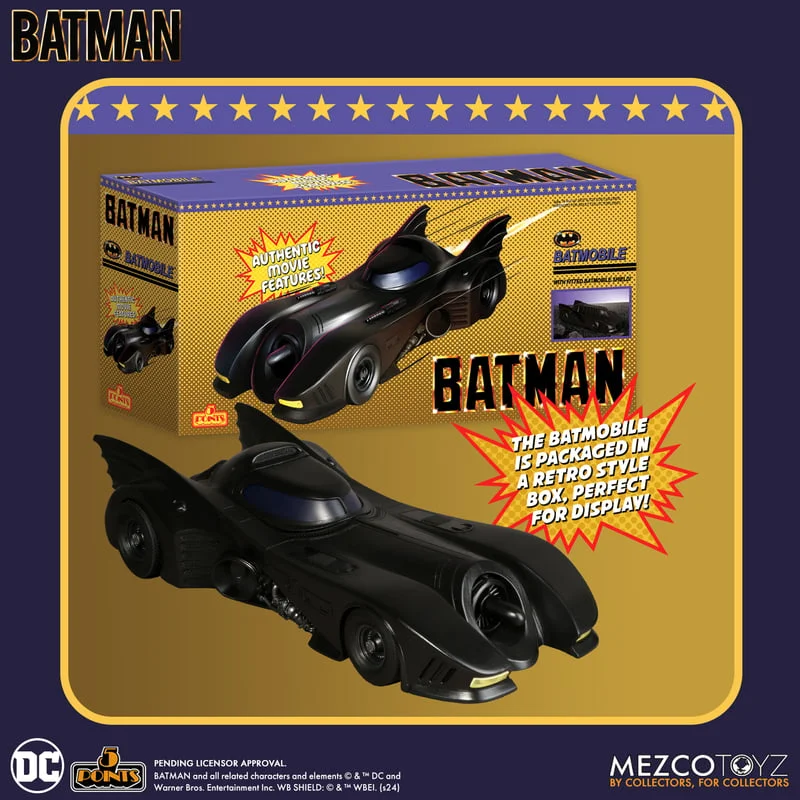 DC Super Hero Girls Wonder Woman Action Figure with Lasso of Truth and ShieldBatman (1989) Batmobile 5 Points Action Figure Vehicle - Mezco