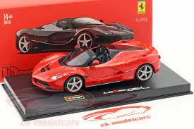 N - Scale Model Train Layout with a City - Themed Background and Animated FiguresBburago 1:18 Ferrari Signature Laferrari Car - Red