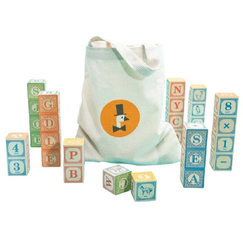 Wooden Musical Instrument Set including a Xylophone and Maracas for Little MusiciansClassic Alphabet Blocks With Canvas Bag