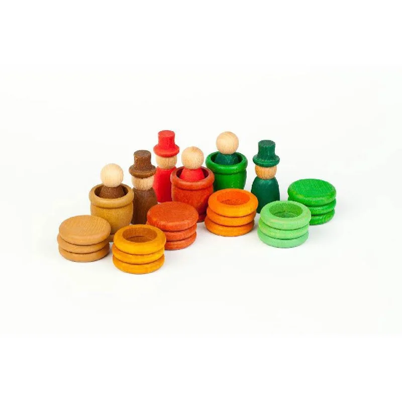 Eco - Friendly Wooden Building Blocks Set with Magnetic Connectors for Creative ConstructionGrapat autumn nins, mates, rings, and coins