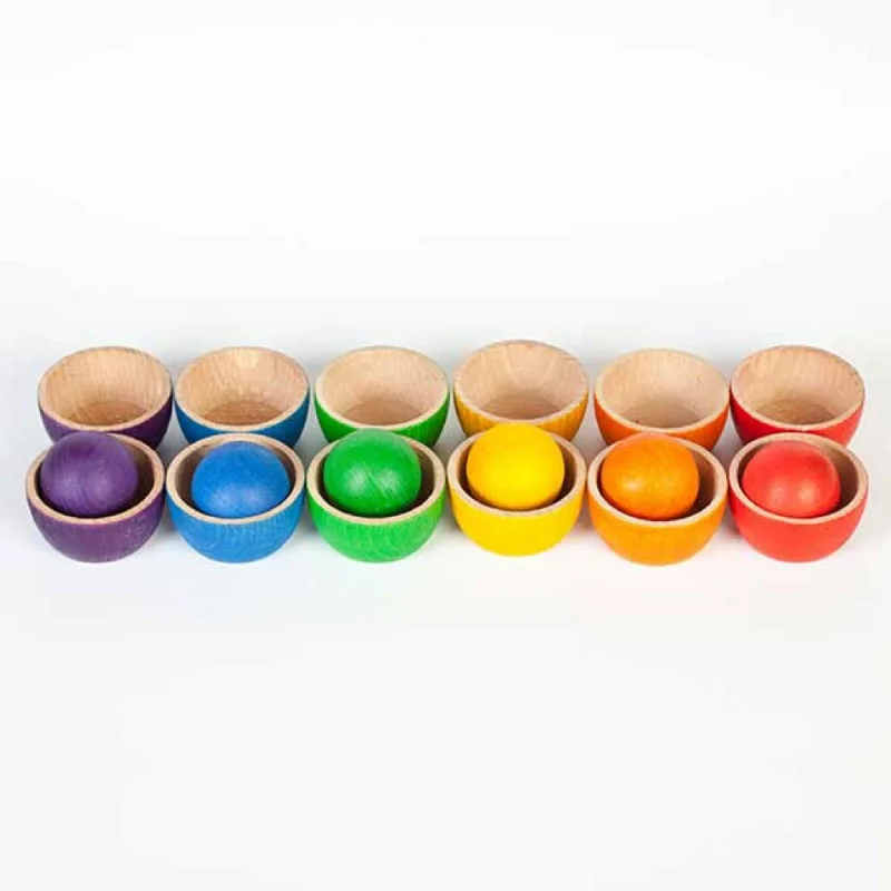 Wooden Musical Instrument Set including a Xylophone and Maracas for Little MusiciansWooden Bowls & Balls Matching Game