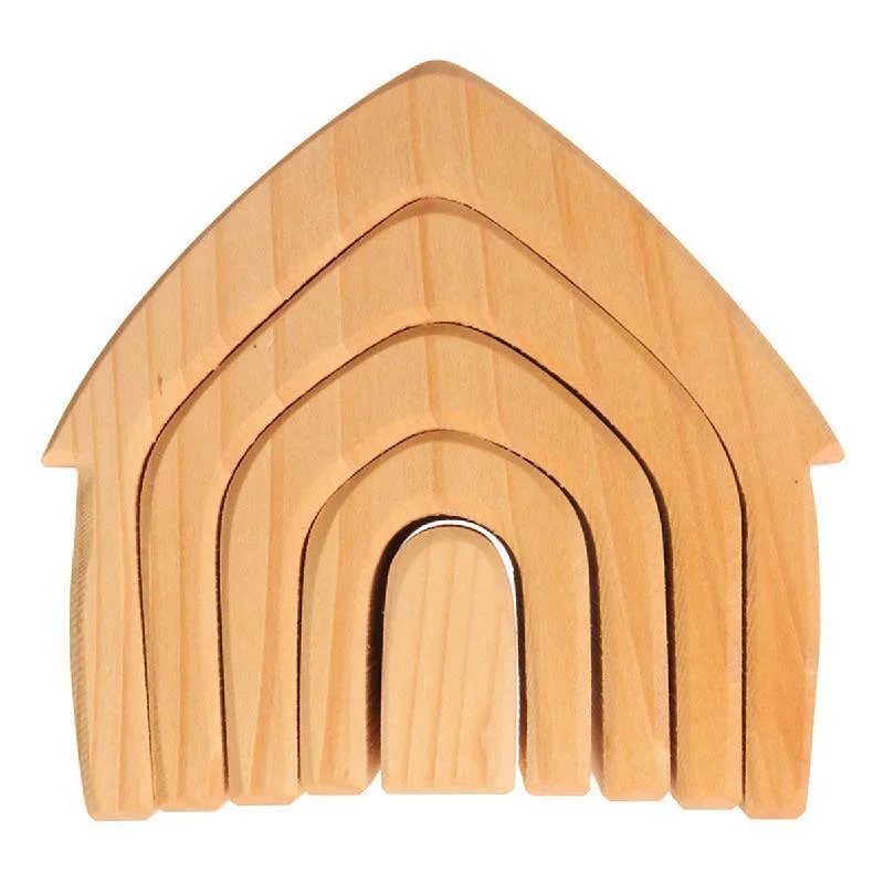 Eco - Friendly Wooden Building Blocks Set with Magnetic Connectors for Creative ConstructionGrimm's natural house