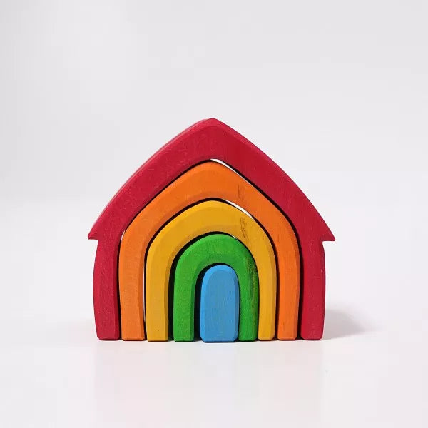 Handmade Wooden ABC Puzzle with Raised Letters for Tactile Learning ExperienceGrimm's rainbow house stacker