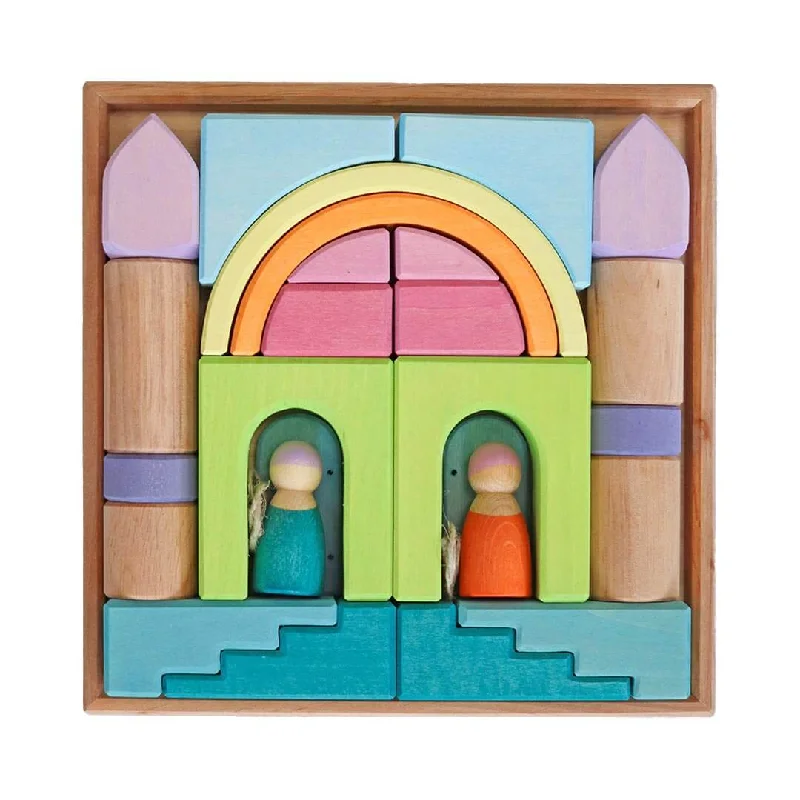 Handmade Wooden ABC Puzzle with Raised Letters for Tactile Learning ExperienceWooden Building World Cloud Play Set