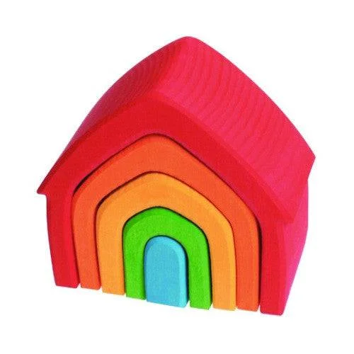 Hand - Carved Wooden Alphabet Blocks for Early Learning and Toddler DevelopmentWooden Rainbow Nesting House