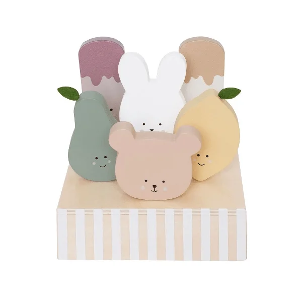 Hand - Painted Wooden Animal Figurines Set for Nursery Decor and Pretend PlayJaBaDaBaDo Ice Cream Box