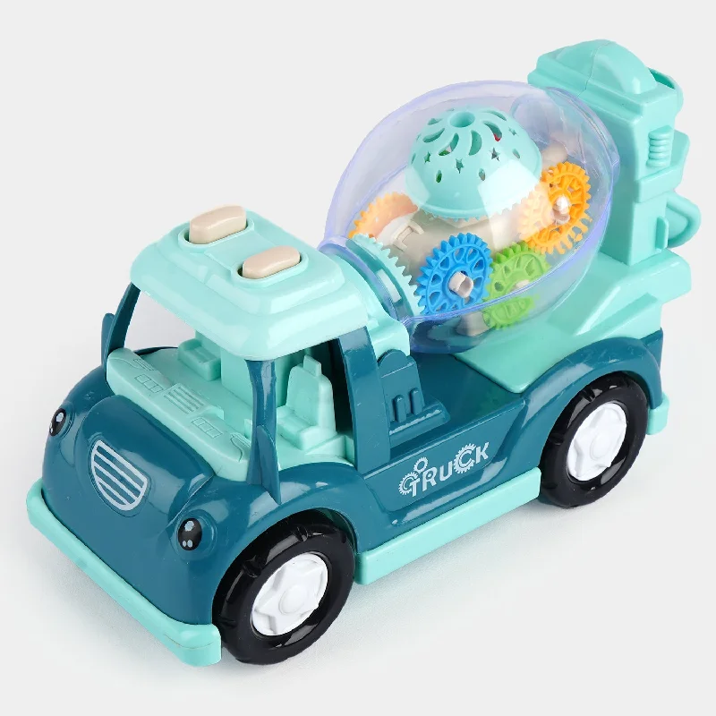 Kids' Plastic Pedal - Powered Tricycle with a Storage Basket and Safety FeaturesLight and Sound Gear Truck