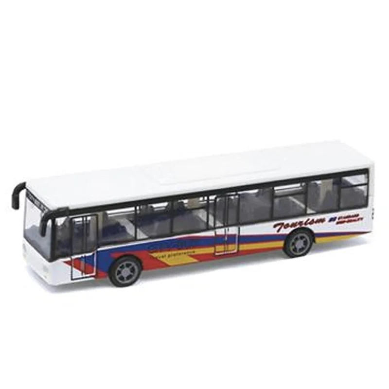 HO - Scale Model Railway Set with a Mountain - Themed Landscape and TunnelMagni Bus With Pull Back - White