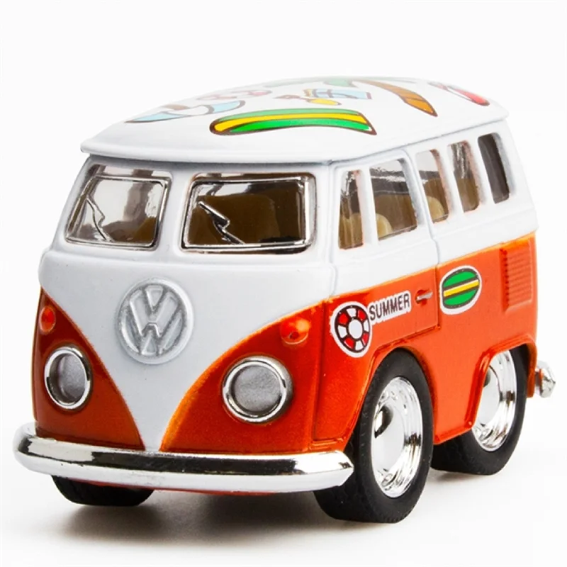 Battery - Powered Miniature Train for Indoor Home Layouts with Sound EffectsMagni VW Bus - Orange Metal