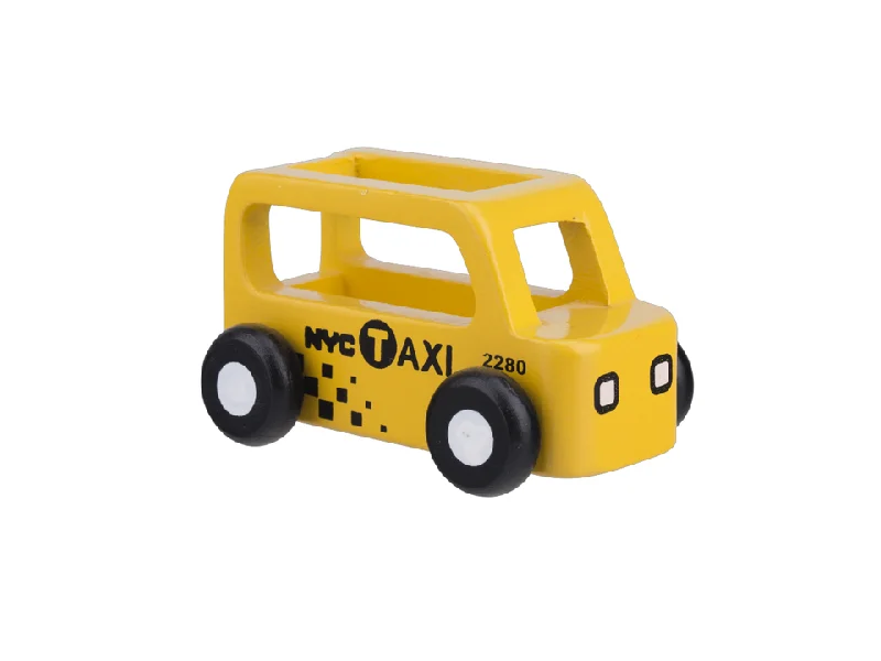 Solid Wood Construction Toy Set with Nuts, Bolts, and Tools for DIY ProjectsMini Taxi - Yellow