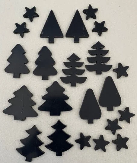 Wooden Sketchbook Covers with Elastic Closures for Protecting ArtworkMold Making Acrylic Blanks - 22PC Christmas Trees and Stars