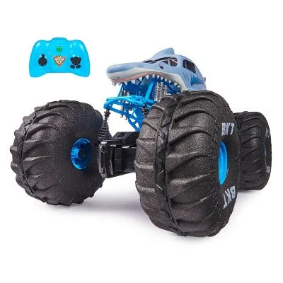 Teenage Mutant Ninja Turtles Leonardo Action Figure with Katana Swords and Shell BackpackMonster Jam Official Mega Megalodon All-Terrain Remote Control Monster Truck with Lights - 1:6 Scale