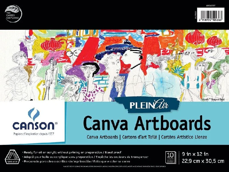 Natural Finish Wooden Picture Frames for Displaying Hand - Painted ArtworksPad - Canson Canva Artboard 9x12