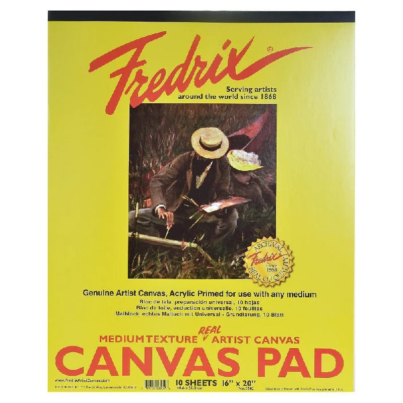 High - Quality Wooden Paintbrushes Set for Professional Artists' Oil PaintingPad - Fredrix Canvas 16x20