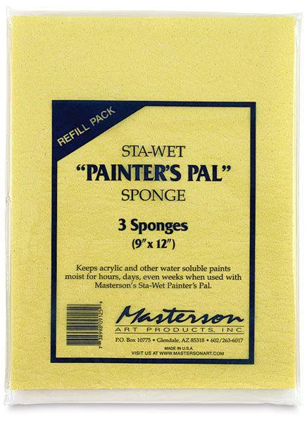 Wooden Stencil Brushes for Applying Patterns in Folk Art HandicraftsPalette - Sta-Wet Sponge