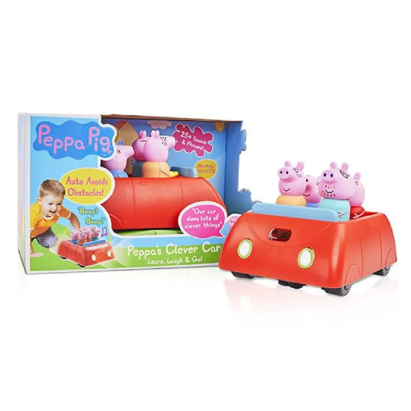 Battery - Operated Ride - On Tractor for Toddlers with Farmer - Themed AccessoriesPeppa Pigs Clever Car