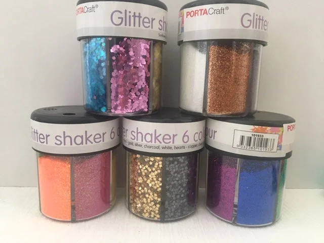 Wooden Embossing Tools Set for Adding Texture to Handmade Greeting CardsPortacraft 6 Colour Glitter Shaker Pack