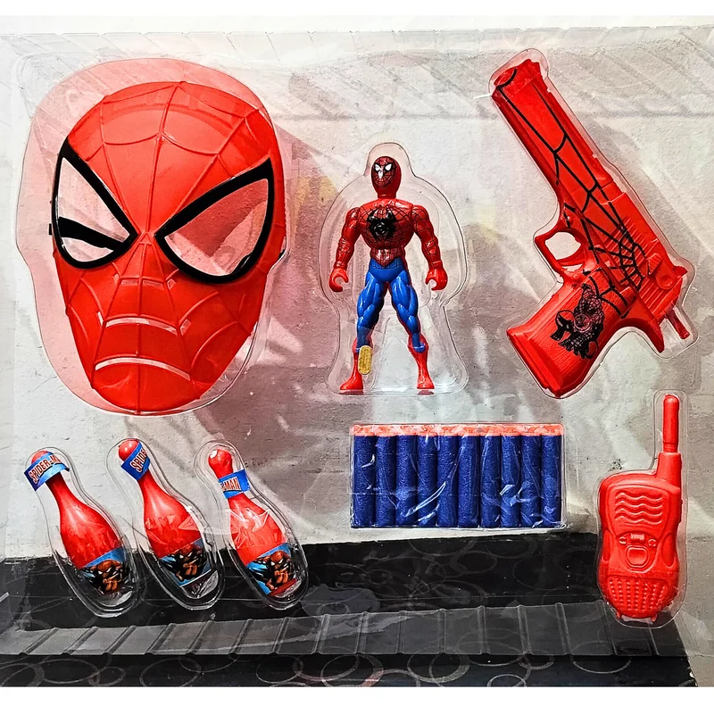 Transformers Optimus Prime Action Figure with Convertible Vehicle Mode and Battle AxeAction Figure Spiderman Set - (3 Bowling Pins)