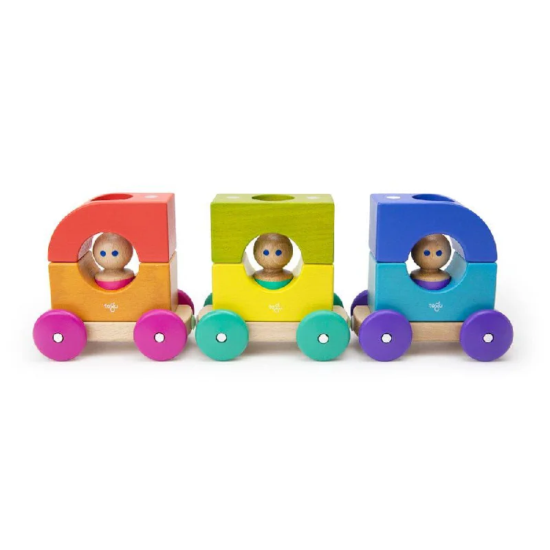 Hand - Carved Wooden Alphabet Blocks for Early Learning and Toddler DevelopmentWooden Magnetic Rainbow Tram