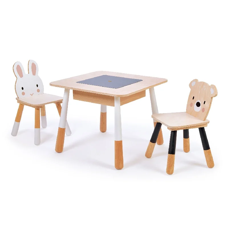 Handmade Wooden ABC Puzzle with Raised Letters for Tactile Learning ExperienceForest Wooden Activity Table and Chairs Set