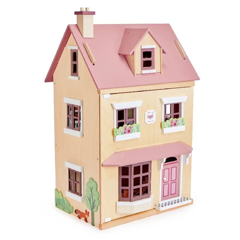 Sustainable Solid Wood Puzzle Set with 50 Pieces for Family Bonding and Brain TrainingFoxtail Villa Wooden Dollhouse