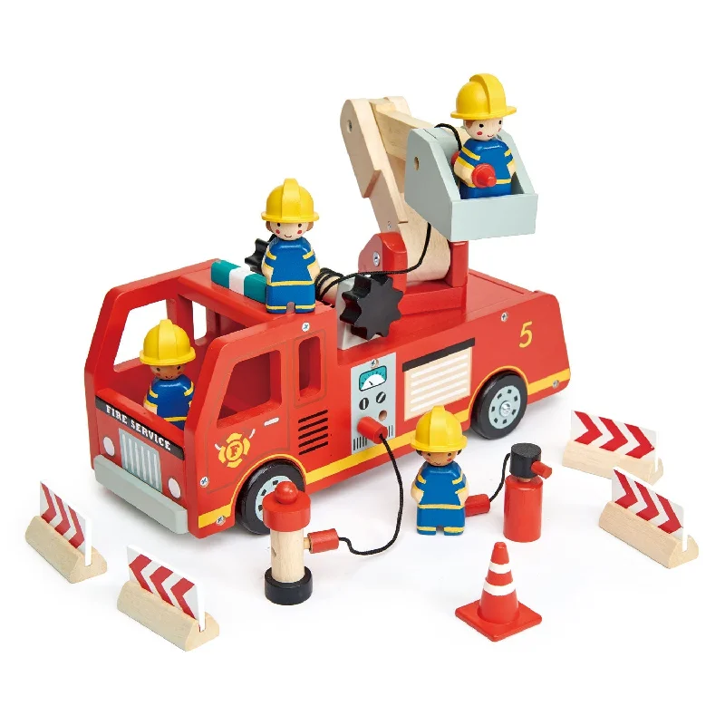 Natural Wood Jigsaw Puzzle of a Scenic Landscape for Relaxing HobbiesWooden Fire Engine and Firefighter Play Set