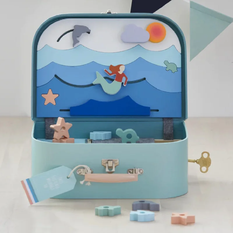 Solid Wood Stacking Cups with Different Sizes for Sensory Play and Motor SkillsThe Wonderful Little Suitcase Ocean Lover Suitcase