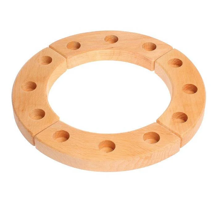 Natural Finish Wooden Pull - Along Toy Duck with Wheels for Toddler Outdoor PlayWaldorf Wooden Birthday Ring - Natural