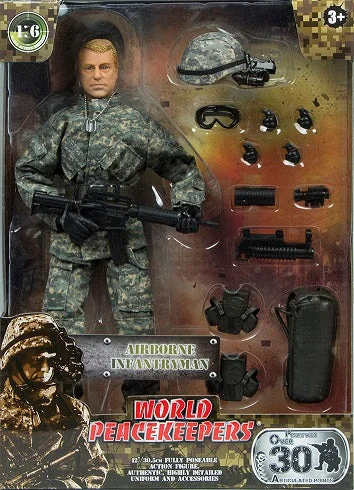 Stranger Things Eleven Action Figure with Psychic - Energy Effect and Demogorgon TargetWorld Peacekeepers 1:6 Figure Airborne Infantryman