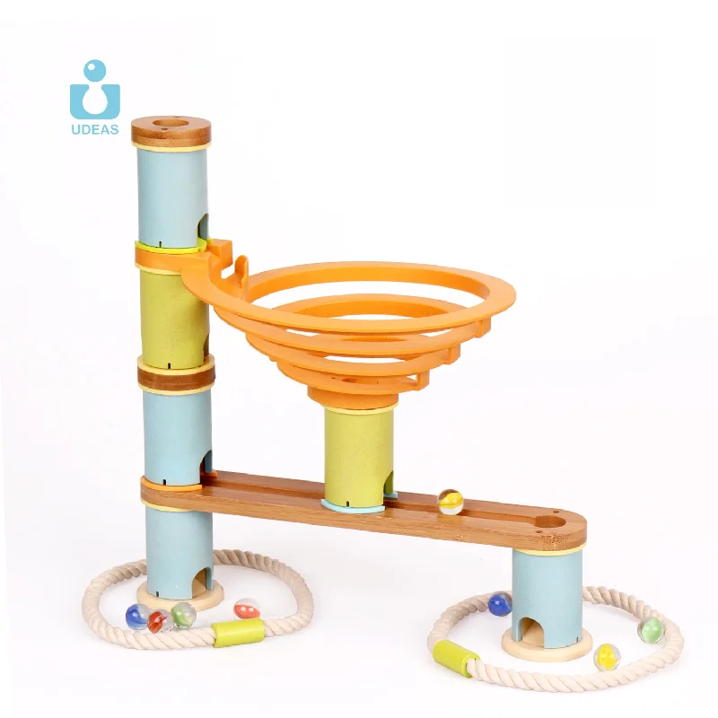 Natural Wood Early Learning Educational Toys for Toddlers' Cognitive DevelopmentBamboo Build and Run - Mini Spiral Set