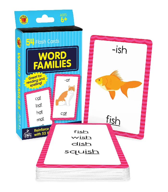 Natural Wood Educational Toys with a Magnetic Puzzle Design for Brain TrainingCarson Dellosa -Phonics - Word Families / Word Family Reading Flashcards