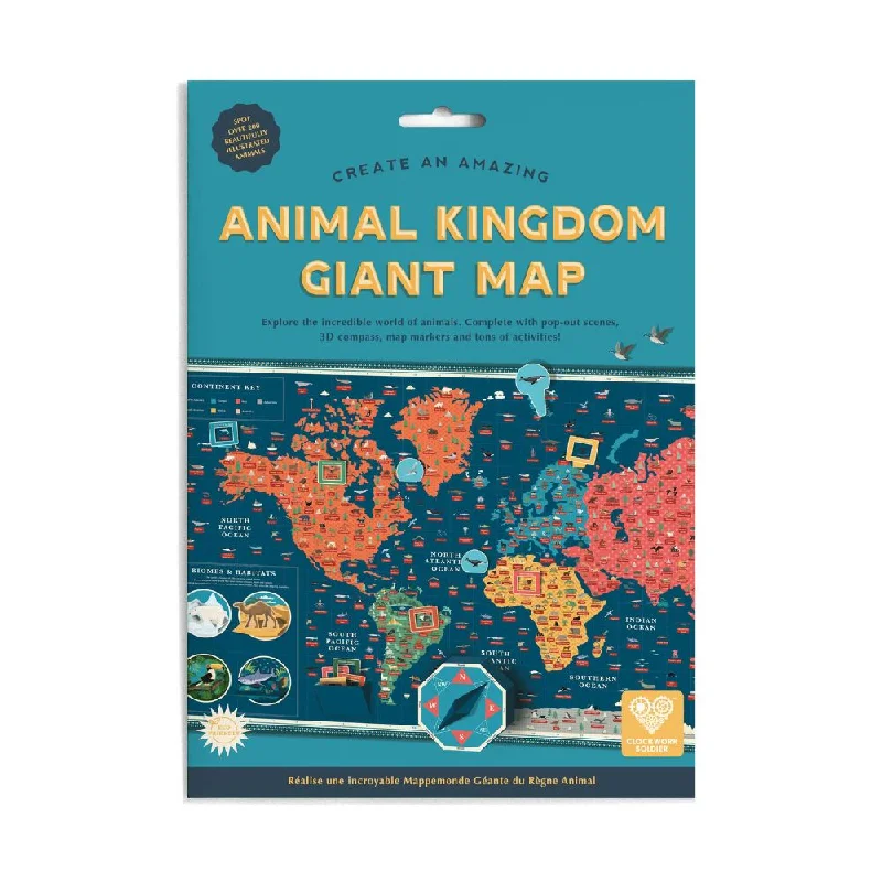 Natural Wood Educational Toys with a Magnetic Puzzle Design for Brain TrainingClockwork Soldier Create an Amazing Animal Kingdom Giant Map