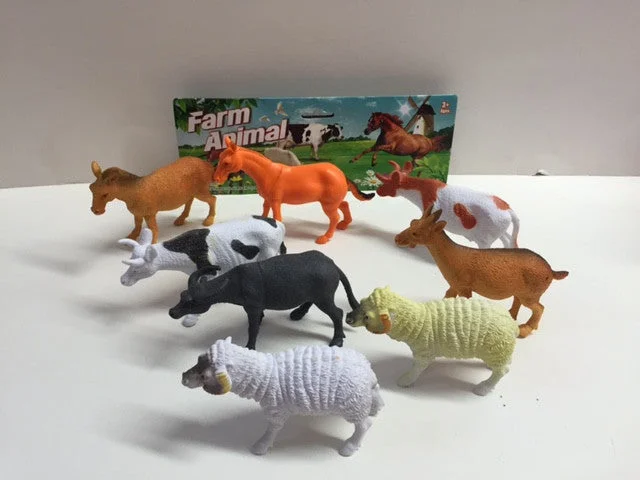 Sustainable Wooden Educational Toys with a Storytelling and Role - Playing SetFarm Animals Large x 7