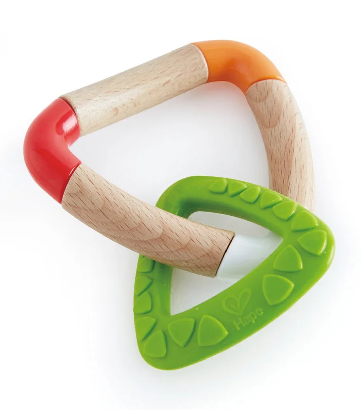 Hand - Sanded Wooden Educational Toys for Safe Exploration by PreschoolersDouble Triangle Teether