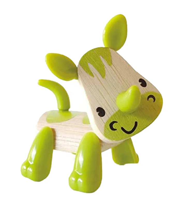 Hand - Painted Wooden Educational Toys in a Historical and Cultural ThemeRhino Play Figure