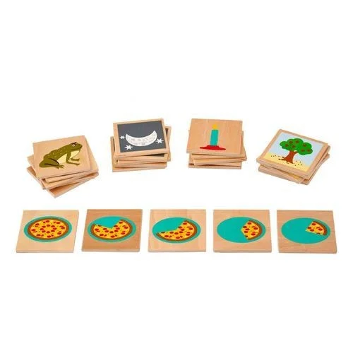 Sustainable Solid Wood Educational Toys with a Language - Learning Activity BookLogical Sequence Puzzle - Wooden Tablets 5 different scenarios