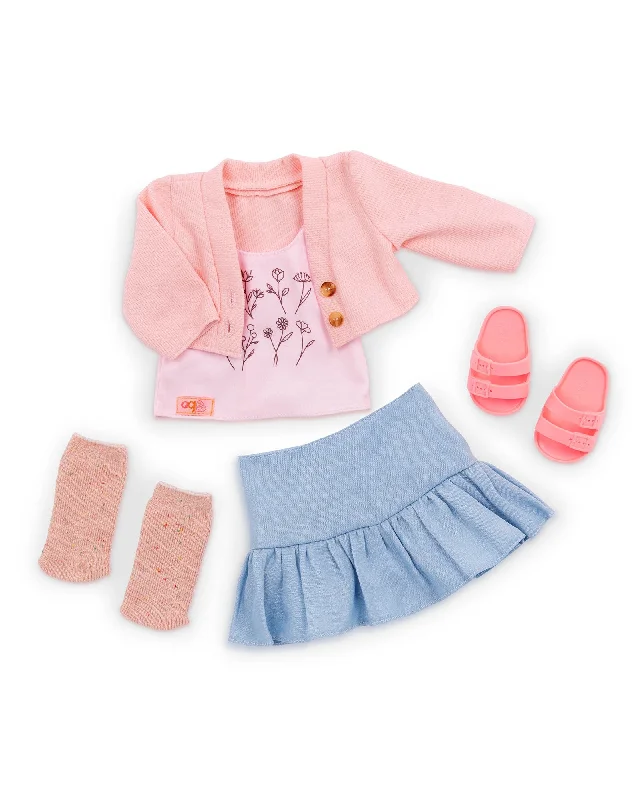 Dolls for Art Enthusiasts with a Painting Set and Art - Inspired AccessoriesOur Generation Regular Outfit Pink Sweater with Ruffle Skirt