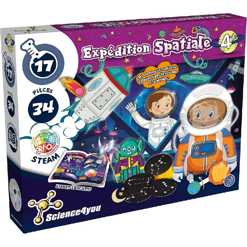 Hand - Carved Wooden Educational Toys with Alphabet - Learning BlocksScience4You - Space Expedition - Educational and Scientific Game, Creation and Space Discovery