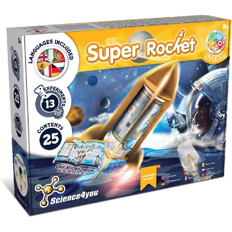 Solid Wood Educational Toys with a Coding and Logic - Building GameScience4You Super Rocket Launcher Children's STEM Activity Educational Science Kit