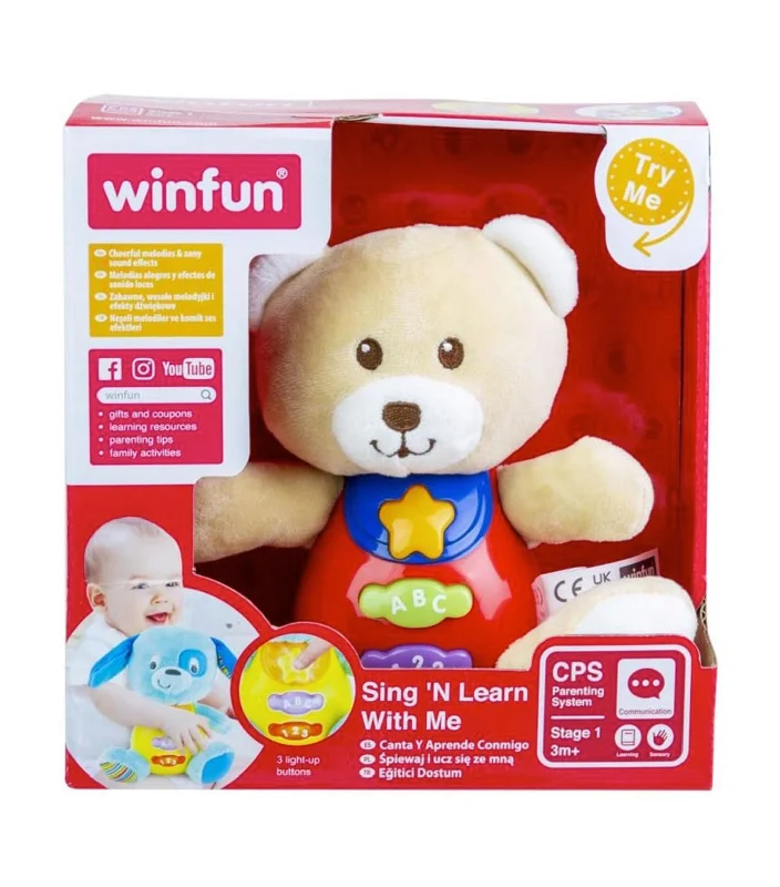 Natural Finish Wooden Educational Toys with a Music - Making Function for 3 - 5 Year OldsSing 'N Learn With Me - Bear