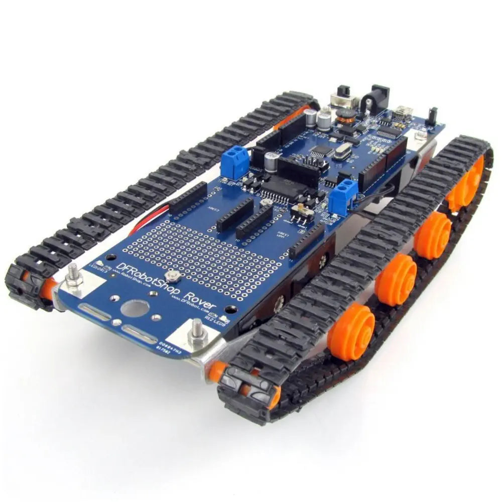 Wooden Robots with 3D - Printed Accessories for Customized Aesthetic AppealDFRobotShop Rover V2 - Arduino Compatible Tracked Robot (+ LiPo)