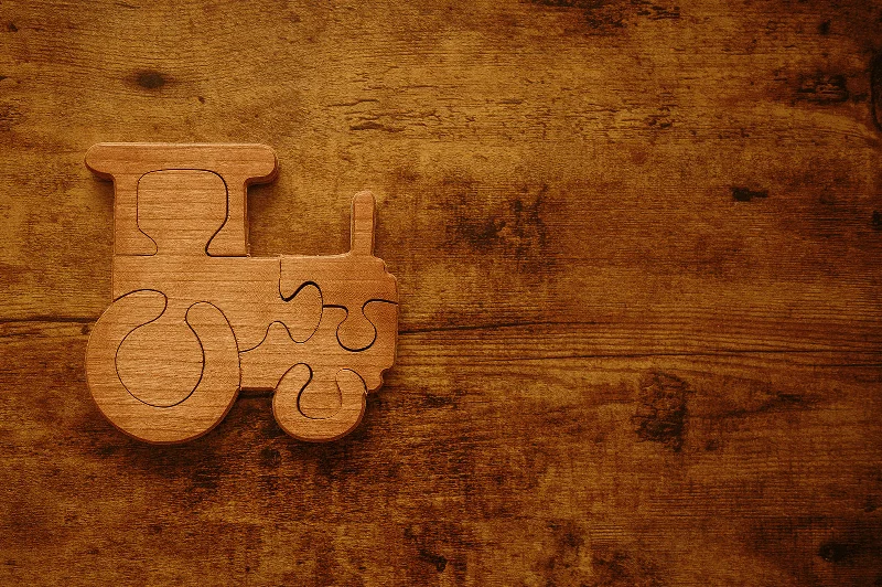 Eco - Friendly Sustainable Wooden Puzzles in Animal Shapes for Environment - Conscious ParentsDouble-Sided Tractor Puzzle