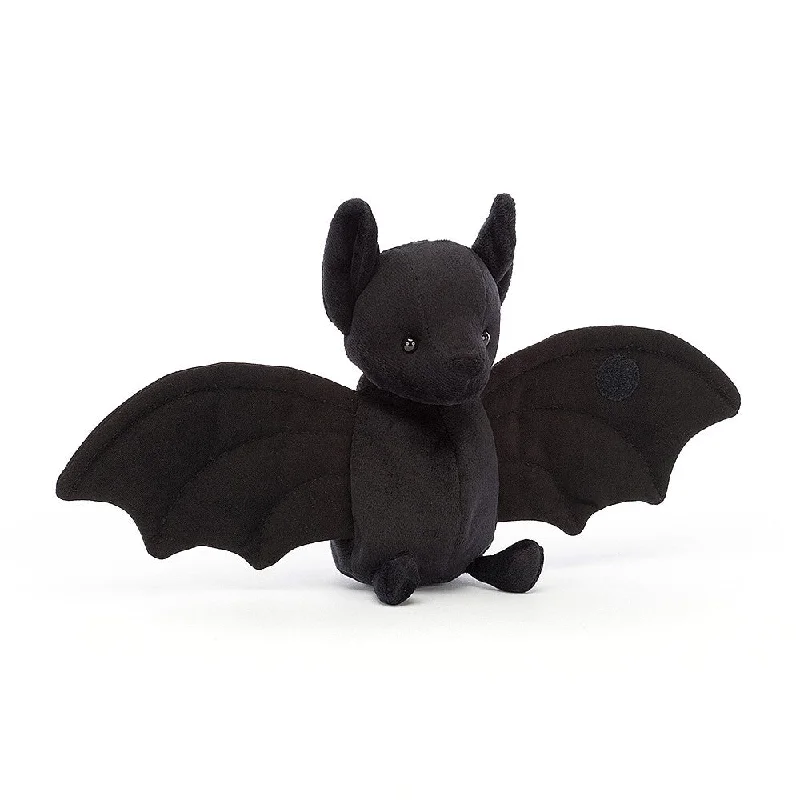 Plush Superhero Dolls with Embroidered Badges for Young FansJellycat Wrapbat Black