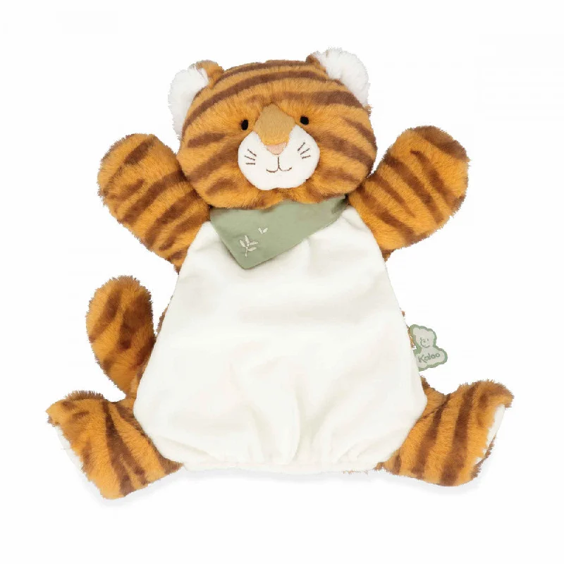 Plush Safari Animal Toys with a Lion, Giraffe, and Zebra for Preschool LearningKaloo Papaye Tiger Puppet