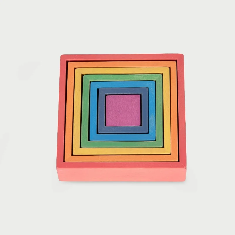 Scented Wooden Puzzles with a Fresh Pine Aroma for a Sensory ExperienceRainbow Architect Squares